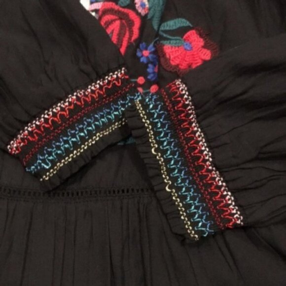 NWT Free People off the shoulder Mini gypsy Dress festival embroidered - Picture 9 of 10